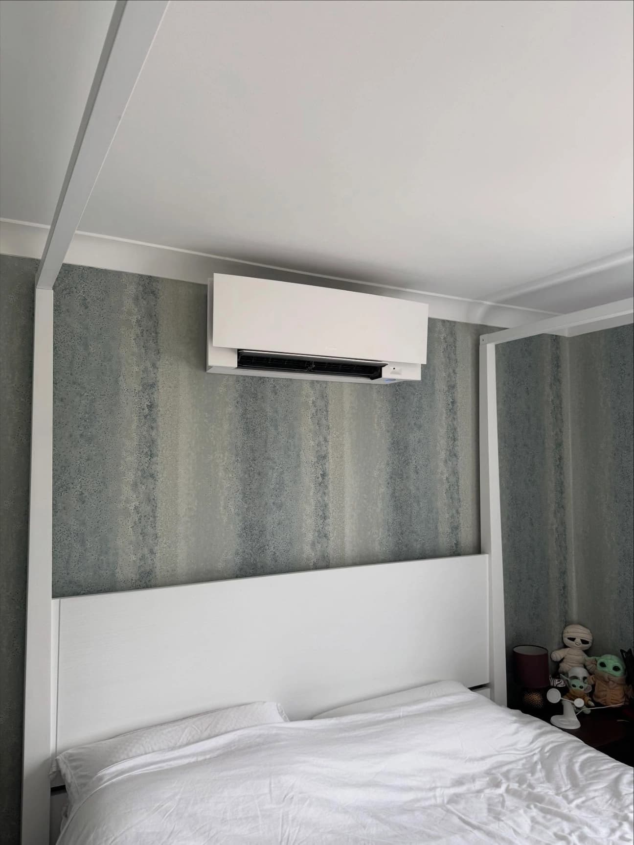 Wall-mounted air conditioning unit installed in a bedroom in Braintree, Essex